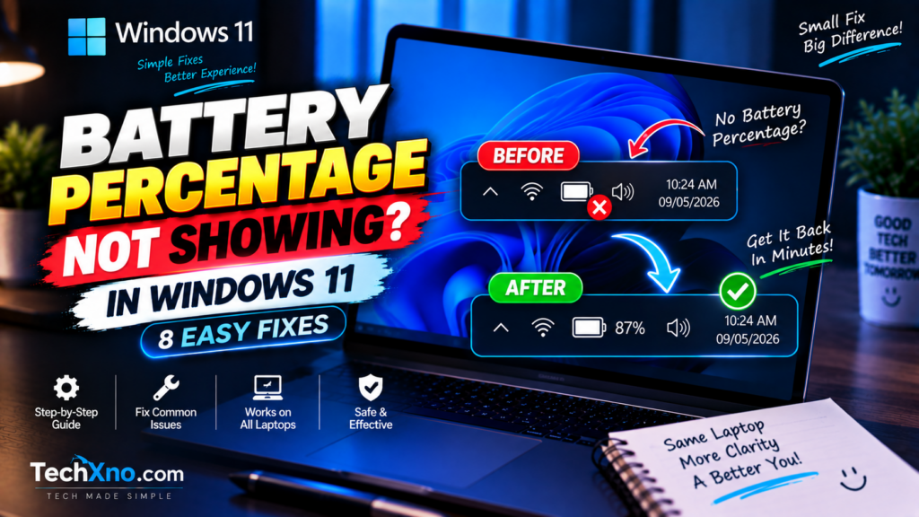 Battery Percentage Not Showing in Windows 11 8 Easy Fixes
