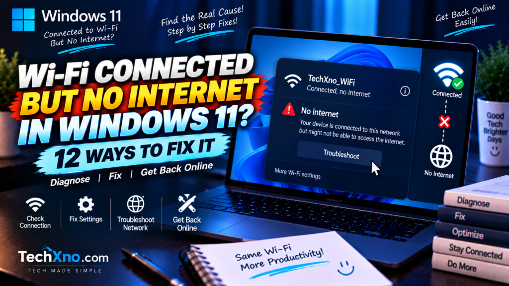 Wi-Fi Connected but No Internet in Windows 11 12 Fixes